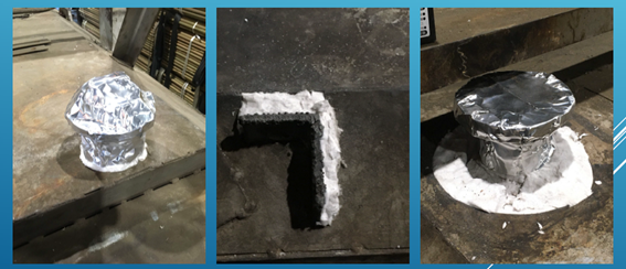 炉体の隙間補修例